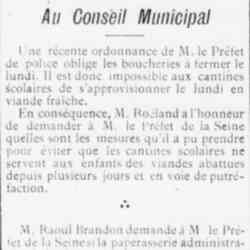 Le Funi 1926 06 13 La viande dans les cantines scolaires