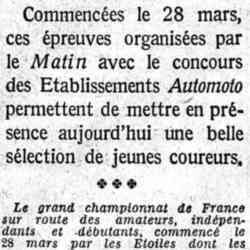 Le Matin 1926 06 13 Une grande journée du sport cycliste français