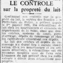 Le Quotidien 1926 06 13 Propreté du lait