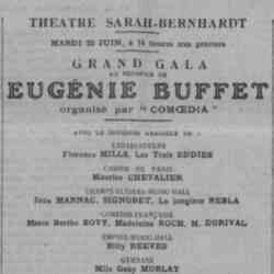 Comoedia 1926 06 20 Gala en faveur d'Eugénie Buffet