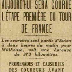 Excelsior 1926 06 20 Première étape du Tour de France