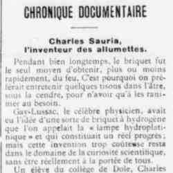 Le Funi Charles Sauria inventeur des allumettes