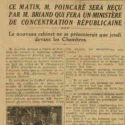 Excelsior 1926_21 Aristide Briand reconduit par Gaston Doumergue