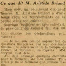 Excelsior 1926 06 21 Discours d'Aristide Briand