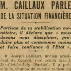 Excelsior 1926 26 21 Discours de Joseph Caillaux