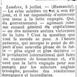 La bataille minière anglaise