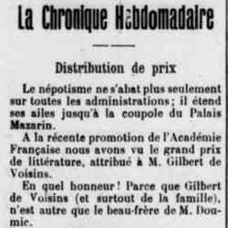 Le népotisme à l'Académie,