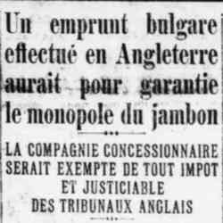 Emprunt bulgare et monopole du jambon