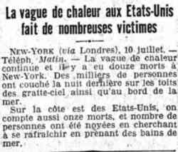 La vague de chaleur aux Etats-Unis fait de nombreuses victimes