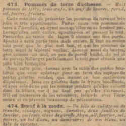 Les recettes hebdomadaires du Grillon du foyer et de La Bignole