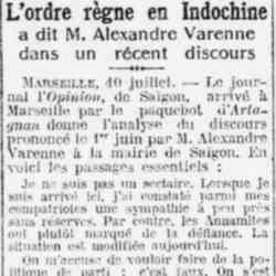 L'ordre règne en Indochinea dit M. Alexandre Varenne