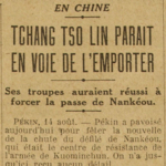 Tchang Tso Lin semble en vie de l'emporter