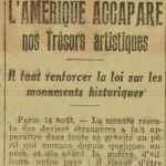 L'Amérique accapare nos Trésors artistiques