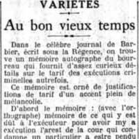 Au bon bon vieux temps du bourreau