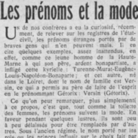 Les prénoms en faveur autrefois et aujourd'hui