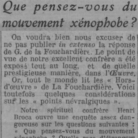 Que pensez-vous du mouvement xénophobe