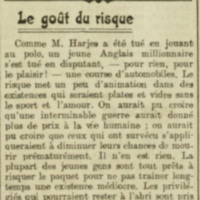 Le goût du risque