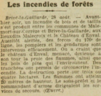 feux de forêts l'Oeuvre -29 août 1926
