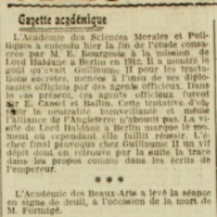 Divers faits l'Oeuvre -29 août 1926