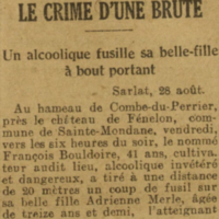 crime d'une brute La dépêche 29 août 1926