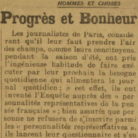 Progrès et Bonheur