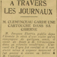 M. Clemenceau garde une cartouche dans sa giberne