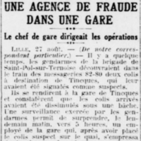 fraude dans une gare Le quatidien -29 août 1926