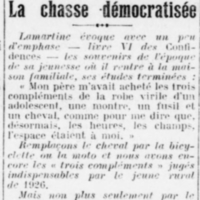 La chasse démocratisée
