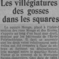 Les villégiatures des gosses dans les squares et jardins publics