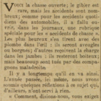 Ouverture de la chasse, gibier rare et accidents nombreux