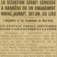 Un conflit paraît inévitable entre la Chine et l'Angleterre
