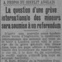 La question d'une grève internationale des mineurs