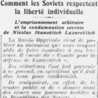 Nicolas Lazarevitch, les soviets et la liberté individuelle