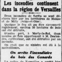 Les incendies dans la région de Versailles