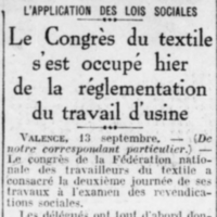 L'application des lois sociales : la réglementation du travail d'usine