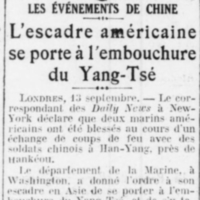 En Chine, l'escadre américaine se transporte à l'embouchure du Yang-Tse
