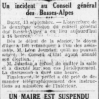 Incident au Conseil général des Basses-Alpes
