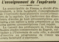 À Vienne, l'enseignement de l'esperanto est introduit dans les écoles primaires