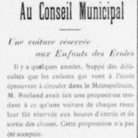 Une voiture réservée aux enfants des écoles