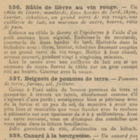 Les recettes hebdomadaires du Grillon du foyer et de La Bignole