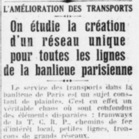 L'amélioration des transports en banlieue parisienne