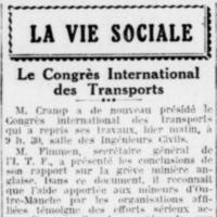 Le Congrès International des Transports