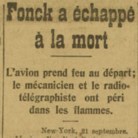 Le crash du Sikorsky S-35. Fonck a échappé à la mort
