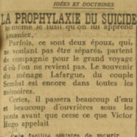La prophylaxie du suicide