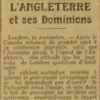 L'Australie et le Canada s'émancipent de l'Angleterre