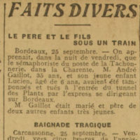 Les faits divers 3 - 26 septembre 1926