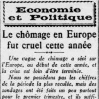 Le chomâge en Europe est cruel
