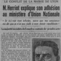 Edouard Herriot en conflit avec la municipalité de Lyon