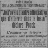 L'aviateur Fonck prépare un nouveau raid transatlantique