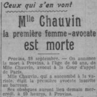 décès de Jeanne Chauvin